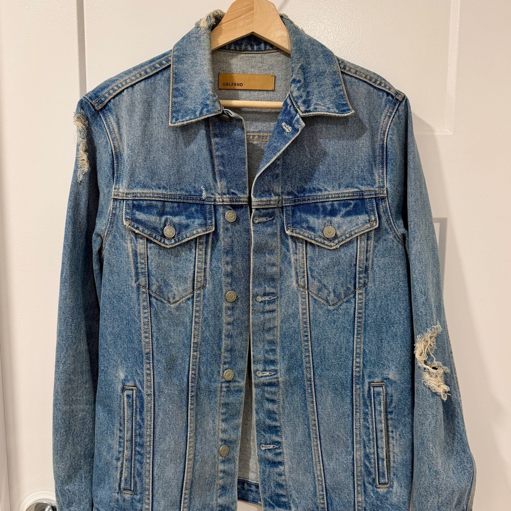 GRLFRND Blue Distressed Jean Jacket